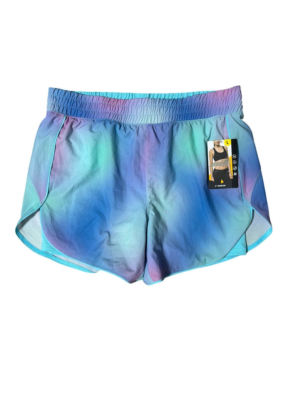 Avia Women's Aqua-Purple Gradient Athletic Shorts